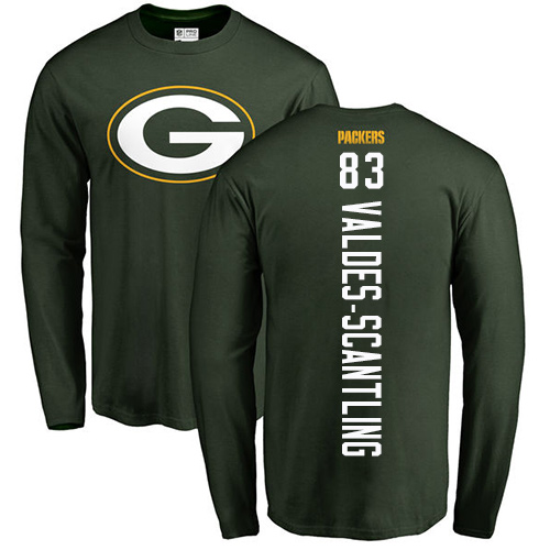Men Green Bay Packers Green #83 Valdes-Scantling Marquez Backer Nike NFL Long Sleeve T Shirt->green bay packers->NFL Jersey